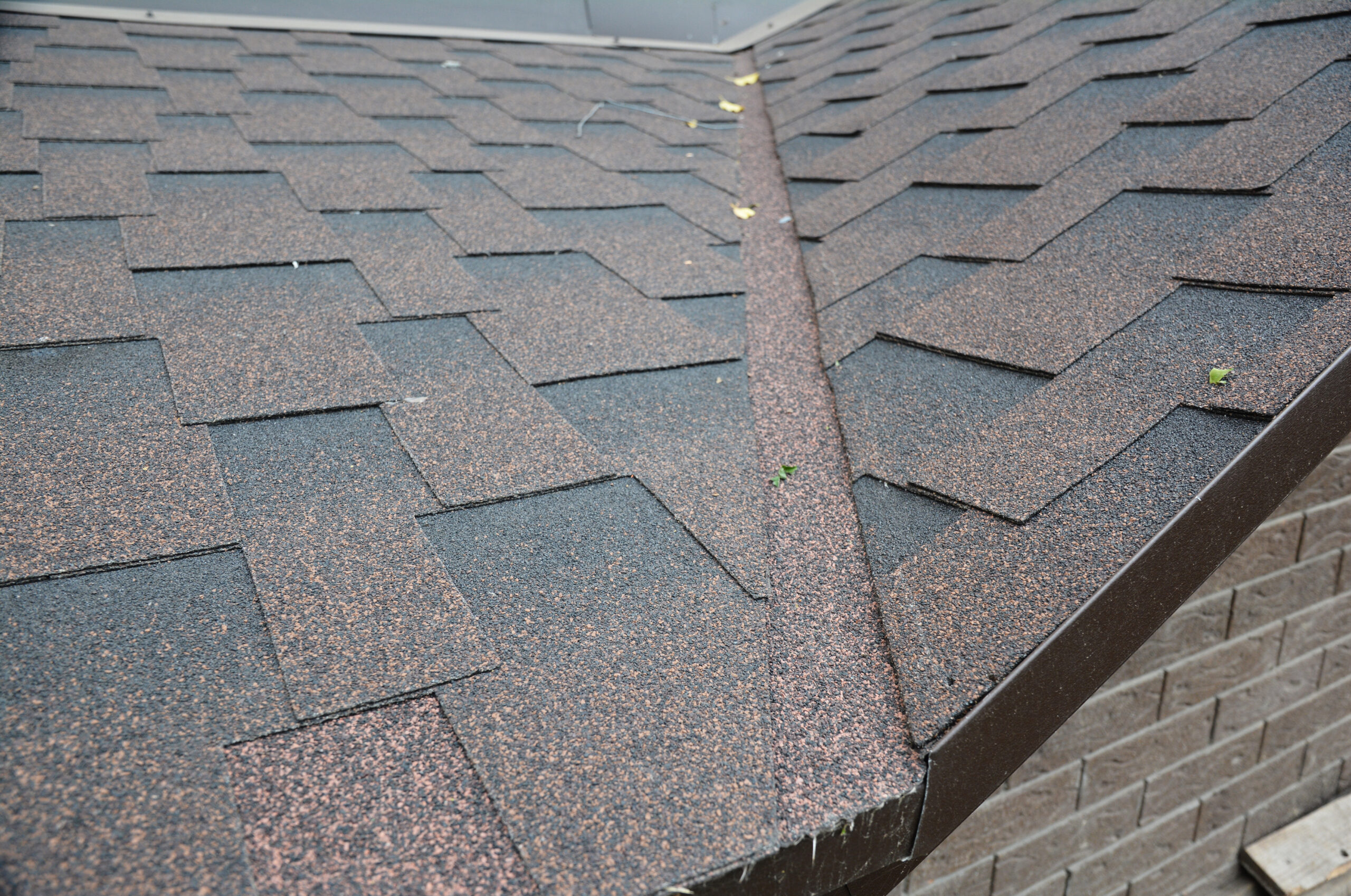 Shingled roof with flashing